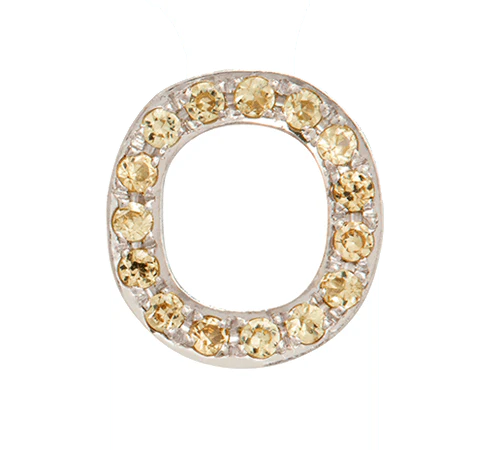 White Gold, Yellow Sapphire Letter Bead - Image 17