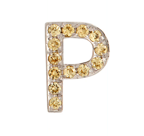 White Gold, Yellow Sapphire Letter Bead - Image 18