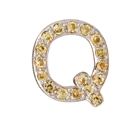 White Gold, Yellow Sapphire Letter Bead - Image 19