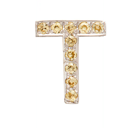 White Gold, Yellow Sapphire Letter Bead - Image 22
