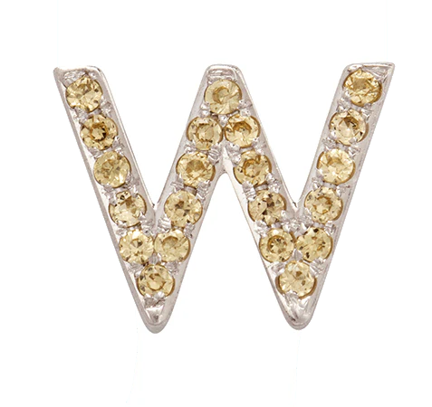 White Gold, Yellow Sapphire Letter Bead - Image 25