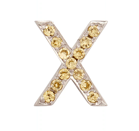 White Gold, Yellow Sapphire Letter Bead - Image 26