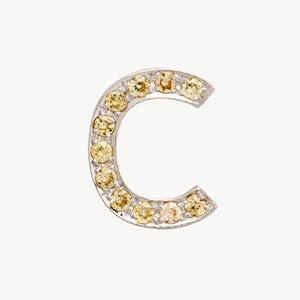 White Gold, Yellow Sapphire Letter Bead - Image 31