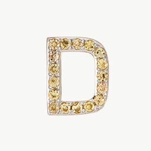White Gold, Yellow Sapphire Letter Bead - Image 32