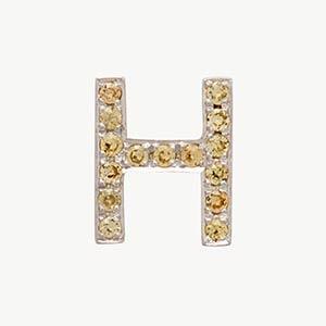 White Gold, Yellow Sapphire Letter Bead - Image 36