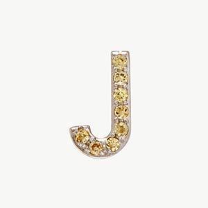 White Gold, Yellow Sapphire Letter Bead - Image 38