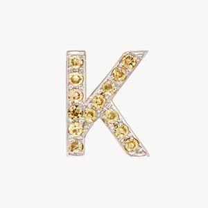 White Gold, Yellow Sapphire Letter Bead - Image 39