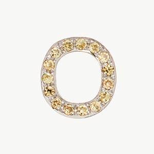 White Gold, Yellow Sapphire Letter Bead - Image 43