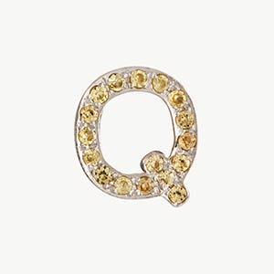 White Gold, Yellow Sapphire Letter Bead - Image 45