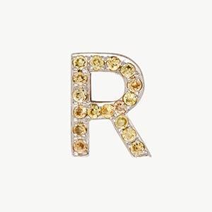 White Gold, Yellow Sapphire Letter Bead - Image 46