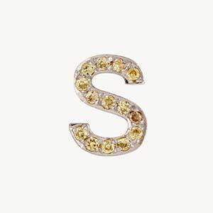 White Gold, Yellow Sapphire Letter Bead - Image 47
