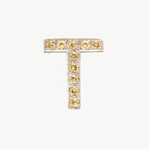 White Gold, Yellow Sapphire Letter Bead - Image 48
