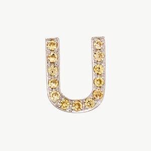 White Gold, Yellow Sapphire Letter Bead - Image 49
