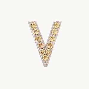 White Gold, Yellow Sapphire Letter Bead - Image 50