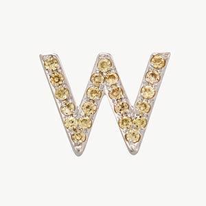 White Gold, Yellow Sapphire Letter Bead - Image 51