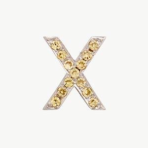 White Gold, Yellow Sapphire Letter Bead - Image 52