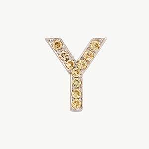 White Gold, Yellow Sapphire Letter Bead - Image 53