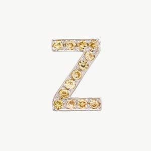 White Gold, Yellow Sapphire Letter Bead - Image 54