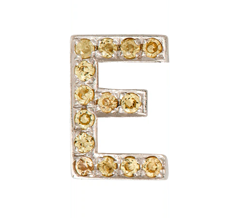 White Gold, Yellow Sapphire Letter Bead - Image 7