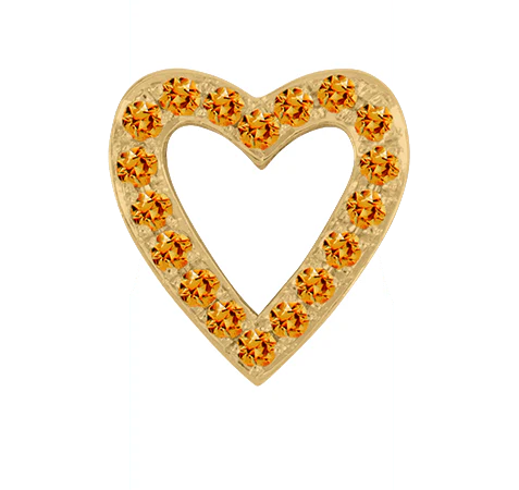 Yellow Gold, Orange Sapphire Charm Bead - Image 3
