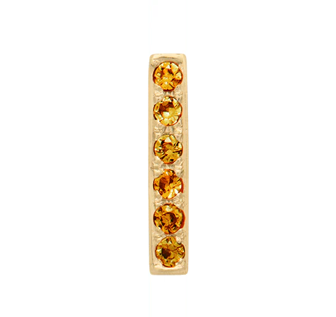 Yellow Gold, Orange Sapphire Letter Bead - Image 11
