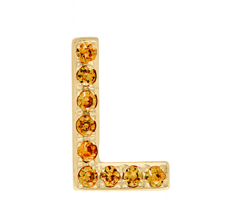 Yellow Gold, Orange Sapphire Letter Bead - Image 14