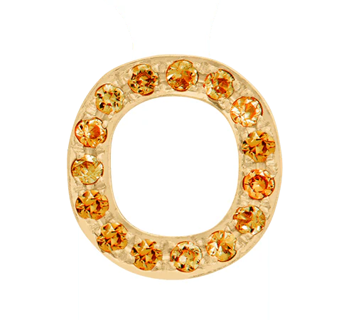 Yellow Gold, Orange Sapphire Letter Bead - Image 17