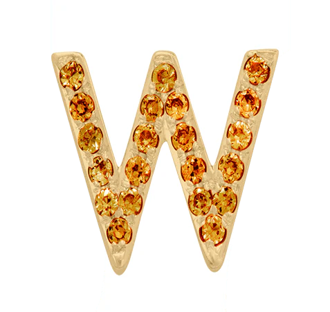 Yellow Gold, Orange Sapphire Letter Bead - Image 25