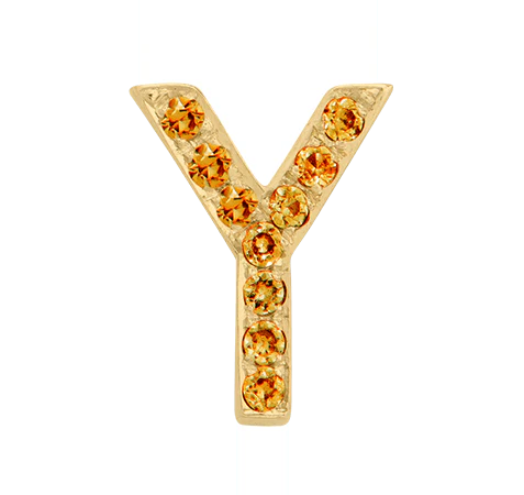Yellow Gold, Orange Sapphire Letter Bead - Image 27