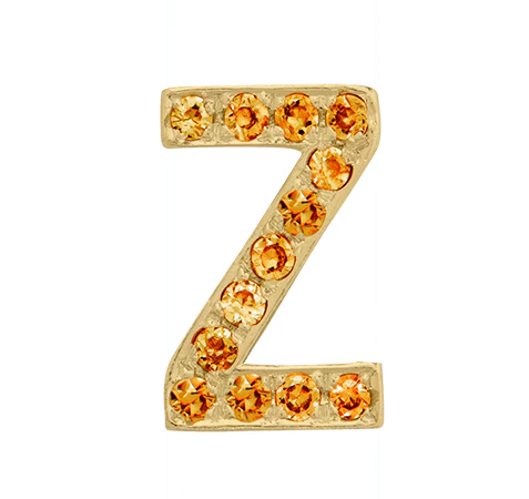 Yellow Gold, Orange Sapphire Letter Bead - Image 28