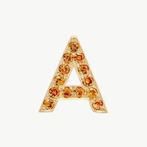 Yellow Gold, Orange Sapphire Letter Bead - Image 29