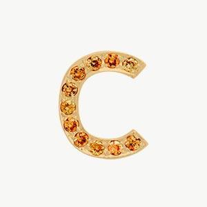 Yellow Gold, Orange Sapphire Letter Bead - Image 31