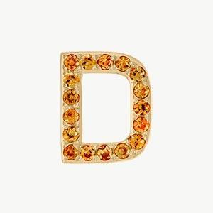 Yellow Gold, Orange Sapphire Letter Bead - Image 32