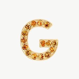 Yellow Gold, Orange Sapphire Letter Bead - Image 35