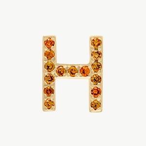 Yellow Gold, Orange Sapphire Letter Bead - Image 36