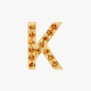Yellow Gold, Orange Sapphire Letter Bead - Image 39