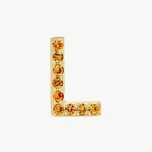 Yellow Gold, Orange Sapphire Letter Bead - Image 40