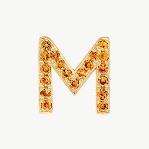 Yellow Gold, Orange Sapphire Letter Bead - Image 41