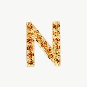 Yellow Gold, Orange Sapphire Letter Bead - Image 42