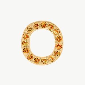 Yellow Gold, Orange Sapphire Letter Bead - Image 43