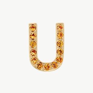 Yellow Gold, Orange Sapphire Letter Bead - Image 49