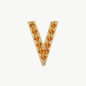Yellow Gold, Orange Sapphire Letter Bead - Image 50