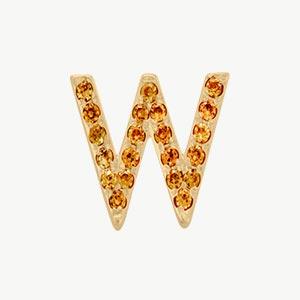 Yellow Gold, Orange Sapphire Letter Bead - Image 51