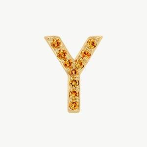 Yellow Gold, Orange Sapphire Letter Bead - Image 53
