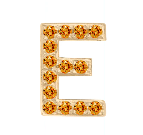 Yellow Gold, Orange Sapphire Letter Bead - Image 7