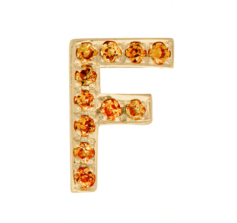 Yellow Gold, Orange Sapphire Letter Bead - Image 8