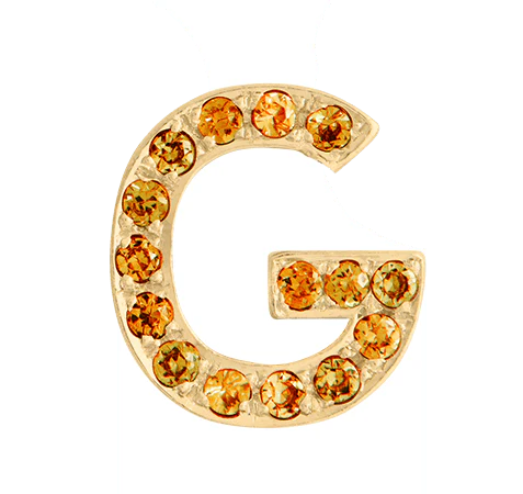 Yellow Gold, Orange Sapphire Letter Bead - Image 9