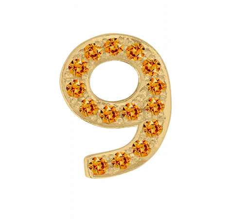 Yellow Gold, Orange Sapphire Number Bead - Image 12