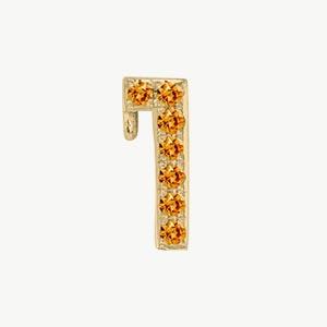 Yellow Gold, Orange Sapphire Number Bead - Image 14