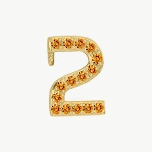 Yellow Gold, Orange Sapphire Number Bead - Image 15